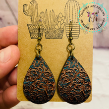 Load image into Gallery viewer, Brown and Teal Faux Leather