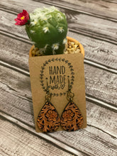 Load image into Gallery viewer, Brown Western Faux Leather Teardrop Earrings