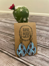 Load image into Gallery viewer, Western Rustic Cactus Teardrop Earrings