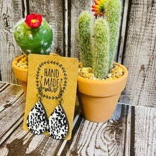 Load image into Gallery viewer, Western Faux Spotted Cowhide Teardrop Earrings