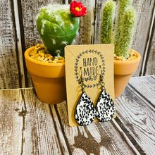 Load image into Gallery viewer, Western Faux Spotted Cowhide Teardrop Earrings