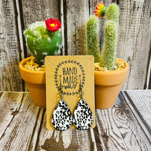Load image into Gallery viewer, Western Faux Spotted Cowhide Teardrop Earrings