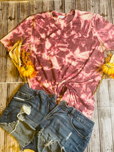 Load image into Gallery viewer, Burgundy Reverse Tie Dye T-shirt