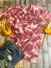 Load image into Gallery viewer, Burgundy Reverse Tie Dye T-shirt