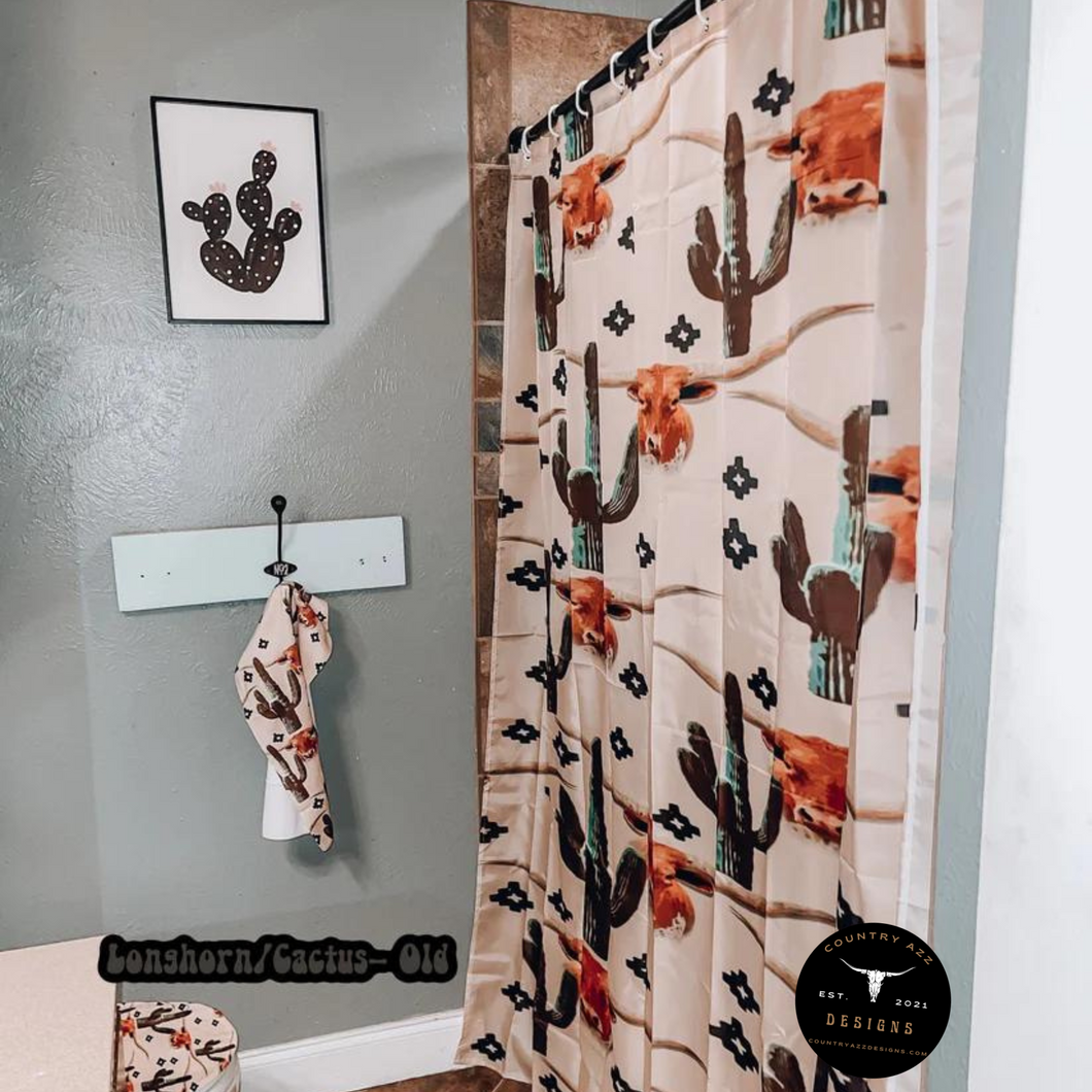 Longhorn Cactus Shower Curtain