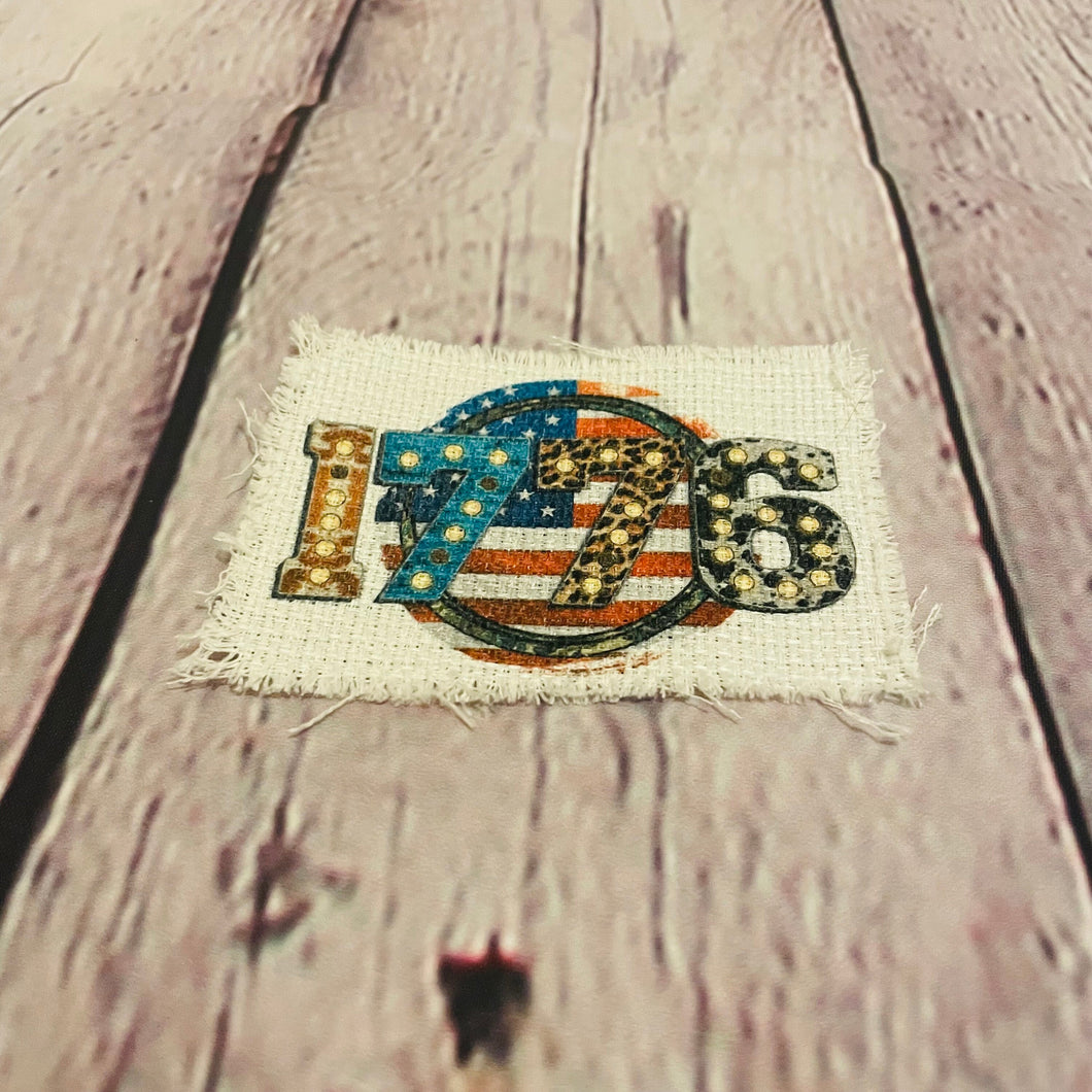 Western Patriotic 1776 American Flag Hat Patch